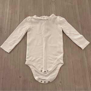 Baby Boden Collared Bodysuit in Ivory White
